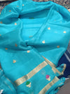 Pure Handloom Chiniya Silk Top and Pure kora Silk meena kaduwa weaving duppatta
