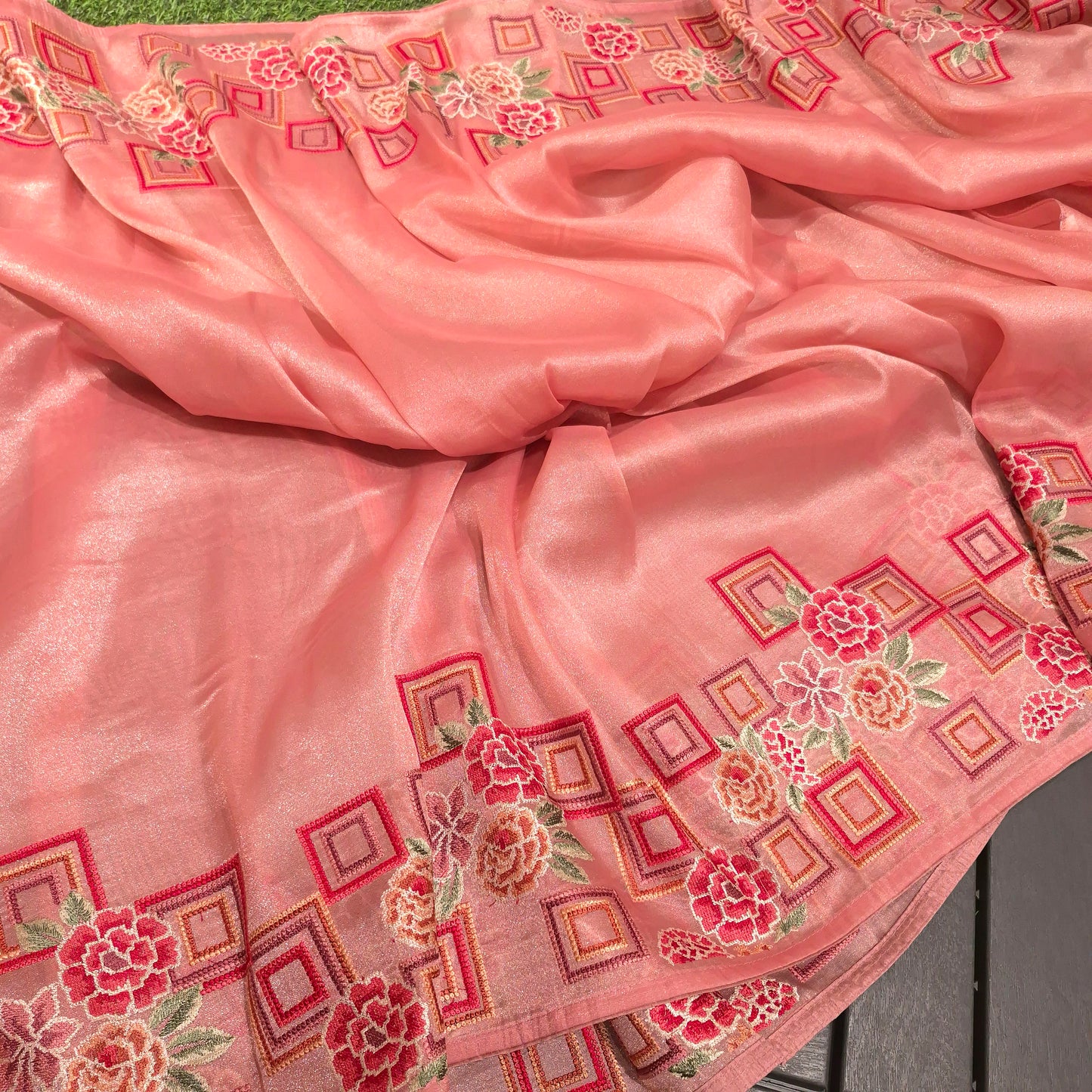 Exclusive Partywear Tissue Georgette Saree with Pitet Point work