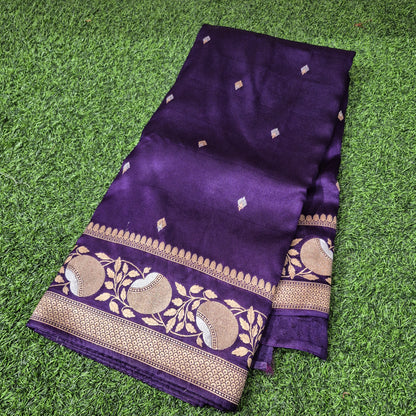 Pure Banarasi Mashru Silk Saree with  grand silver n gold weaving