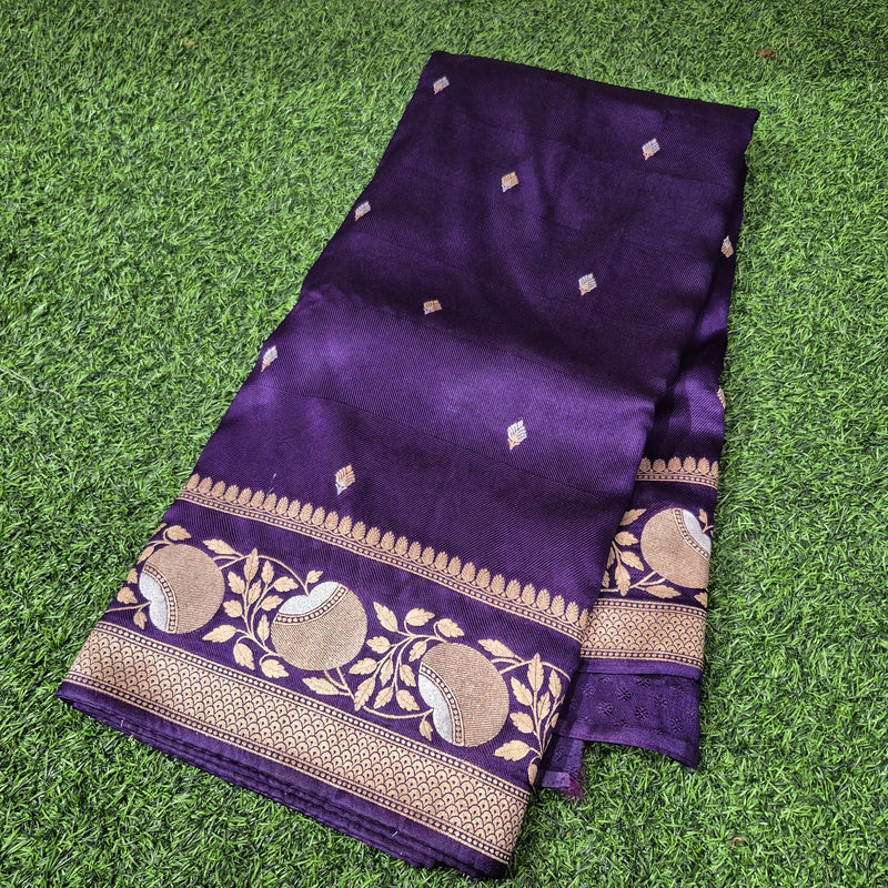 Pure Banarasi Mashru Silk Saree with  grand silver n gold weaving