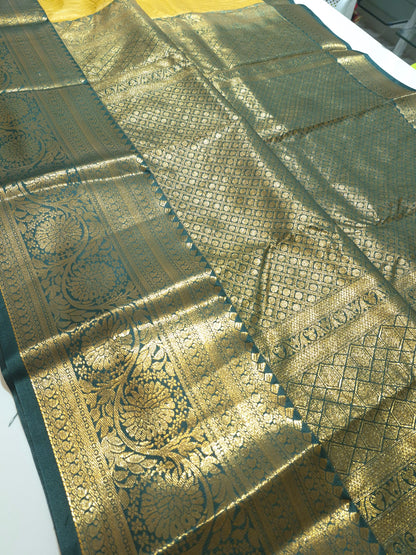 Premium Quality Semi Gadwal Silk Saree with grand weaving