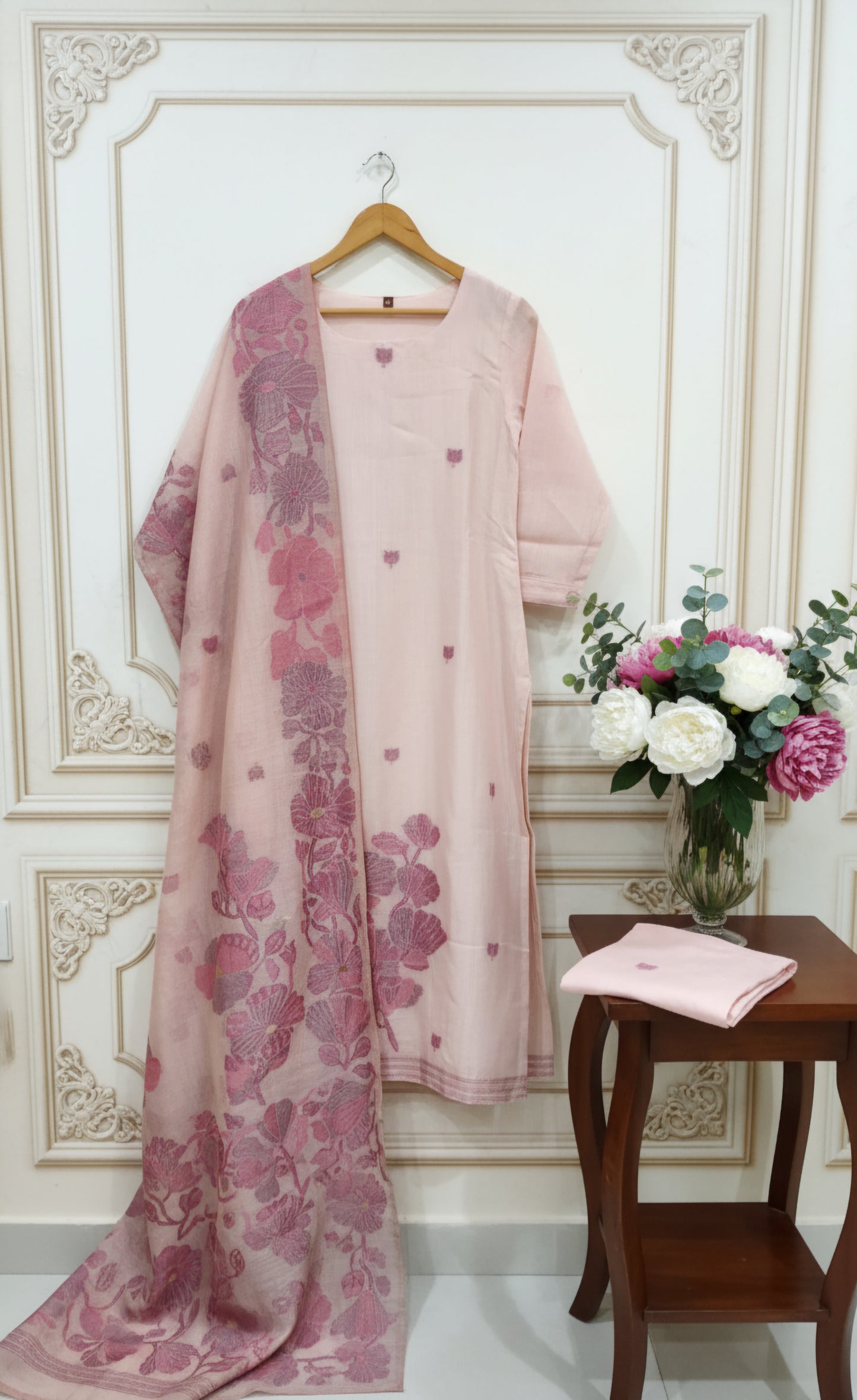 Pure Handloom Jamdani ready to wear 3pc suit