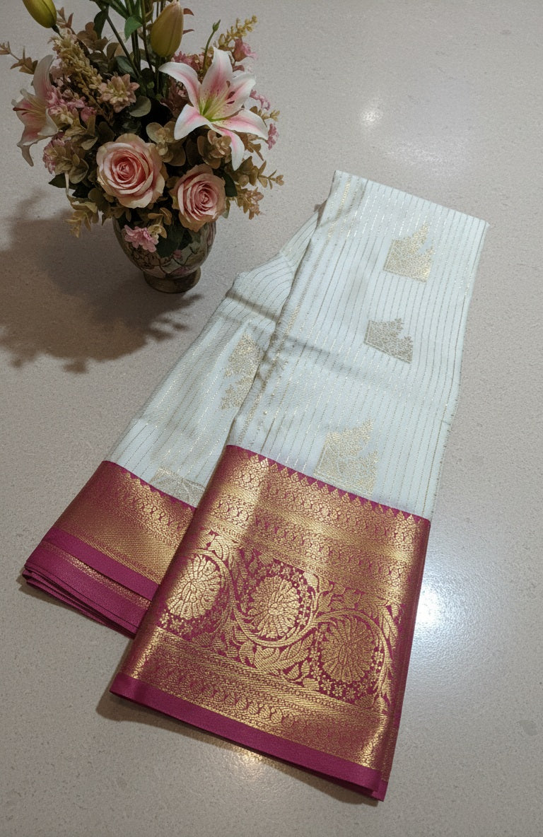 Premium quality Semi Gadwal Silk Saree with grand weaving