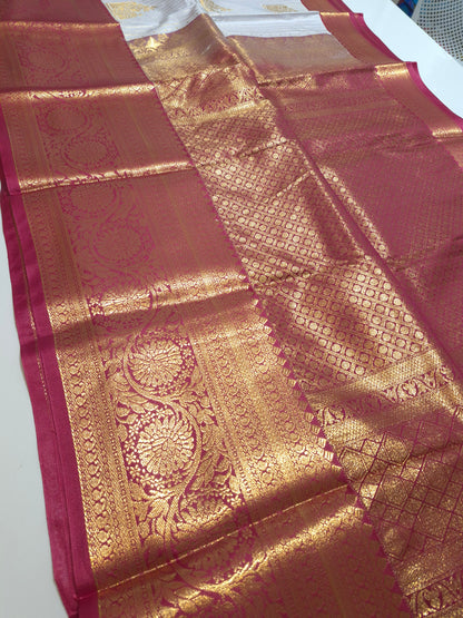 Premium quality Semi Gadwal Silk Saree with grand weaving