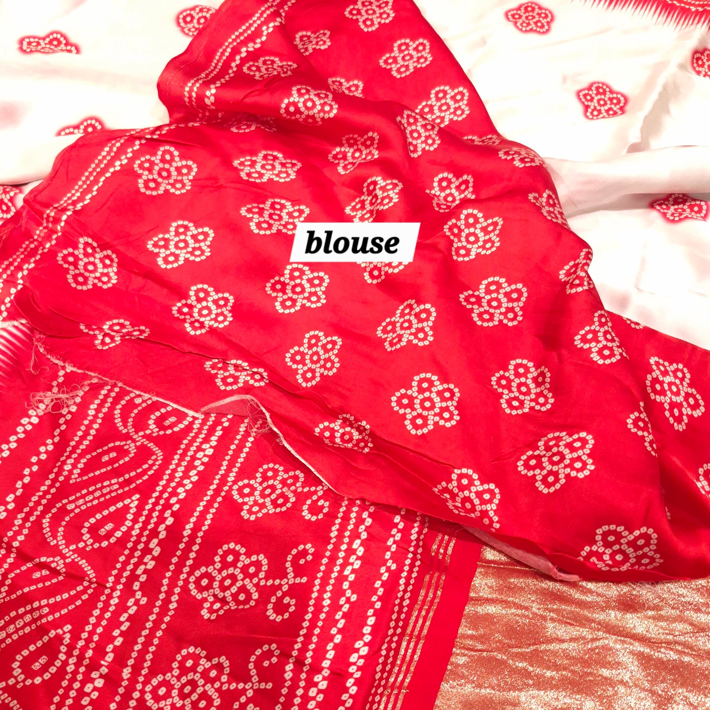 Crepe Satin Silk with Bandini