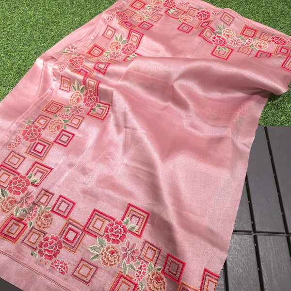 Exclusive Partywear Tissue Georgette Saree with Pitet Point work