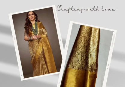 Celebrity Inspired Banarasi Soft Silk with Rich Gold Borders