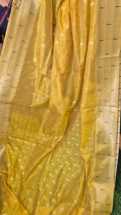 Chanderi silk  with Paithani weaving saree