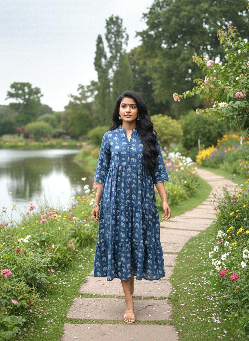 Mul Cotton Frock with a pocket