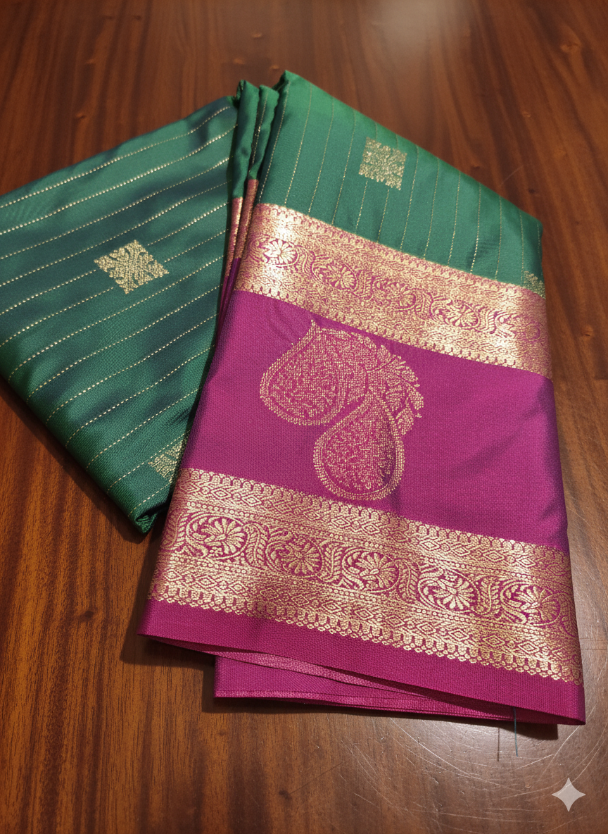 Vasundara Semi Kanchi Silk Saree