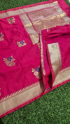 Exclusive Traditional Banarasi Silk Saree with Meena weaving butis along with grand pallu