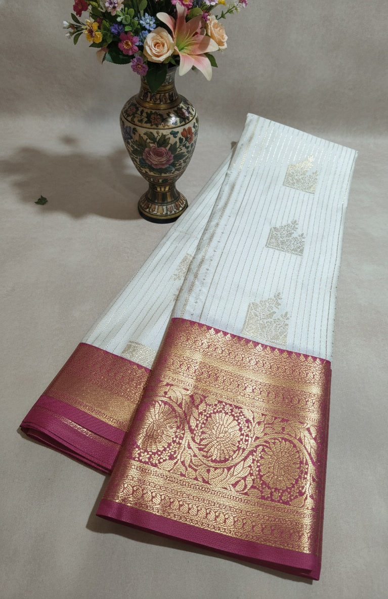 Premium quality Semi Gadwal Silk Saree with grand weaving