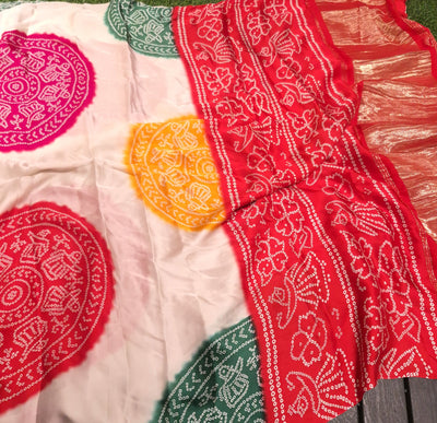 Crepe Satin Silk with Bandini