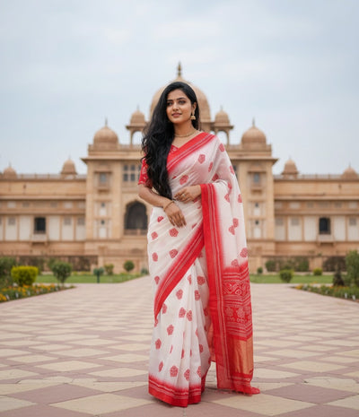 Crepe Satin Silk Saree with Bandini