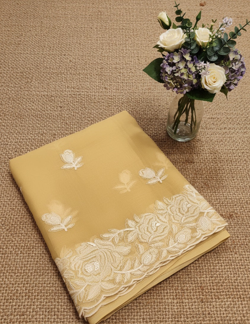 Elegant Kora Chiffon with Beautiful Embroidery