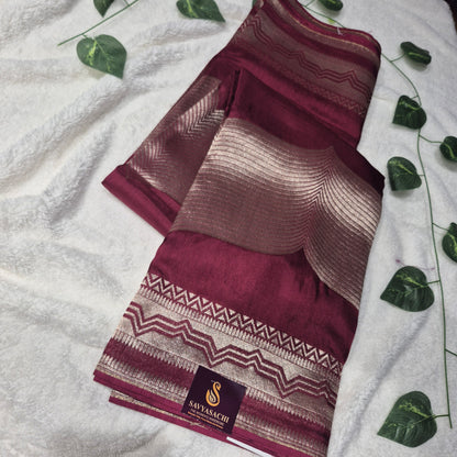 Pure Banarasi munga Silk with allover designer weaving