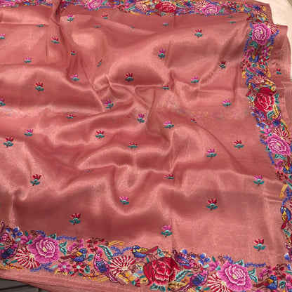 Exclusive Partywear Tissue Georgette Saree with Pitet Point work