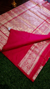 Pink colour Banarasi Kathan Silk Saree