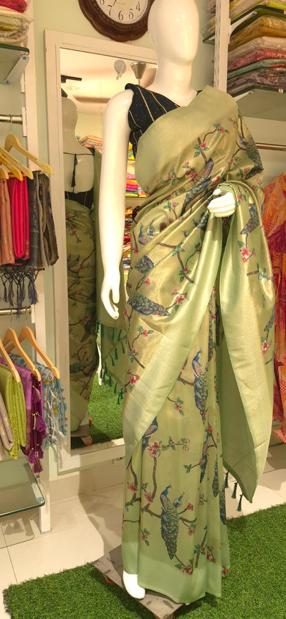 Exclusive Gadwal Tissue Saree with allover Weaving